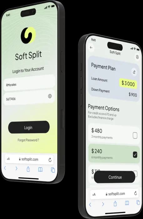 SoftSplit Mobile App Mockups